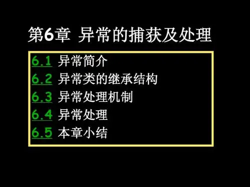 第6章 异常的捕获及处理