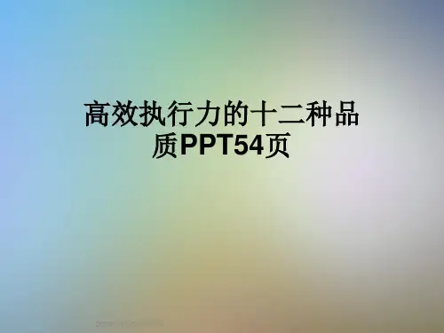 高效执行力的十二种品质PPT54页