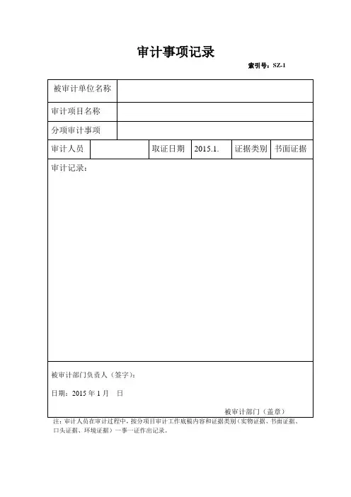 审计取证单 2