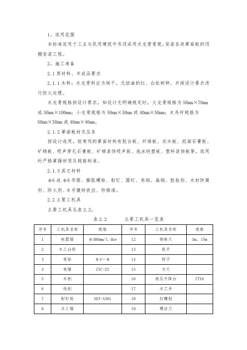 吊顶施工方案..