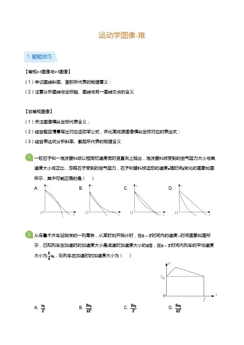 高三物理专题复习6运动学图像-难(学生版)