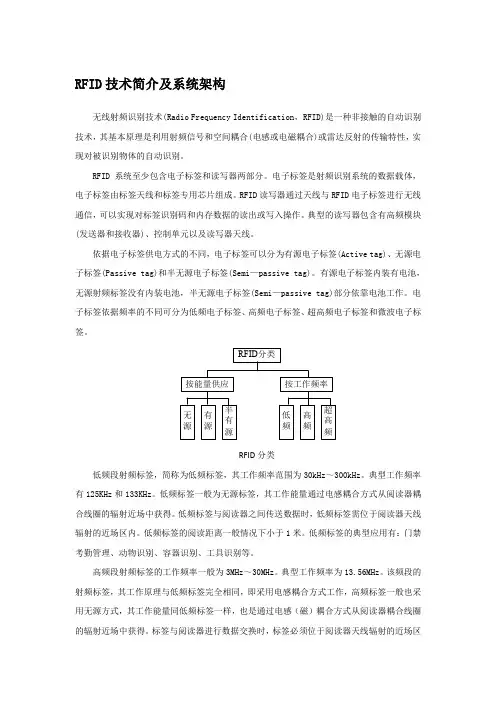 RFID技术简介及系统架构
