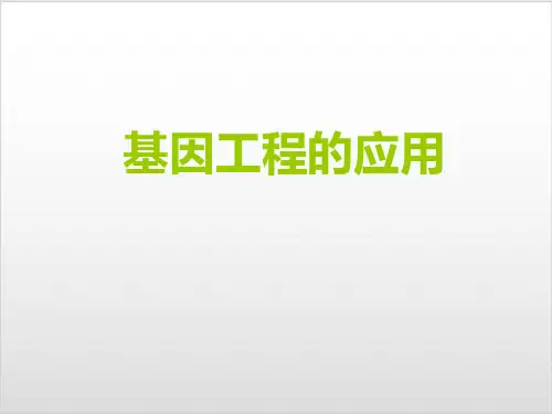 人教版高中生物选修三：基因工程的应用ppt