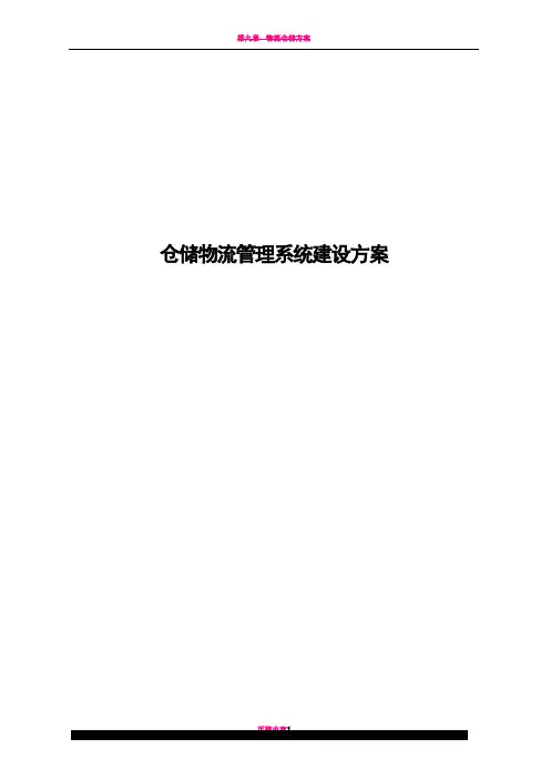 物流仓储管理系统建设方案