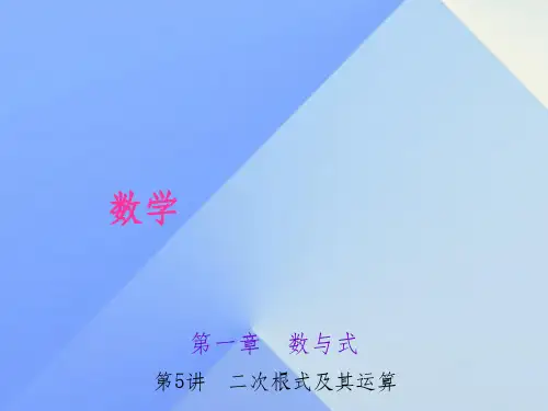 中考数学 考点聚焦 第1章 数与式 第5讲 二次根式及其运算1