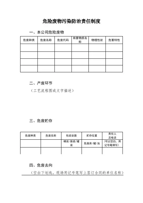 危险废物污染防治责任制度