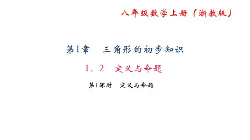 八年级数学上册(浙教版)课件：1.2 定义与命题 第1课时 定义与命题