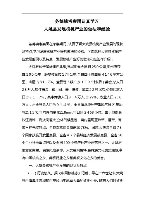 发展核桃产业做法及经验 2