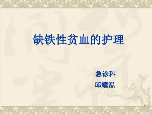 缺铁性贫血的护理PPT课件