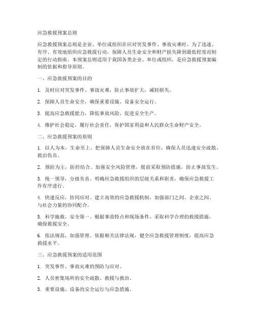 应急救援预案总则