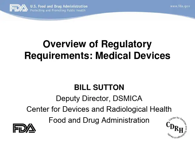 UCM126247_(ppt)_Overview of Regulatory Requirements--Medical Devices
