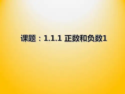 吉林省伊通满族自治县第九中学校人教版七年级数学上册课件:11正数和负数(1)(共14张PPT)