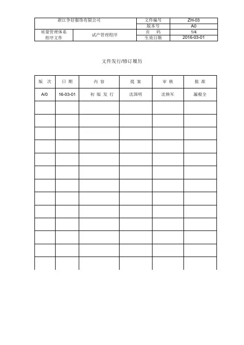 试产管理程序