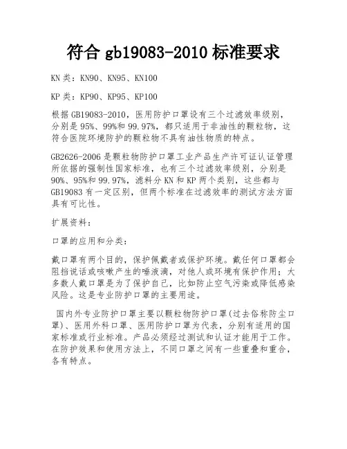 符合gb19083-2010标准要求