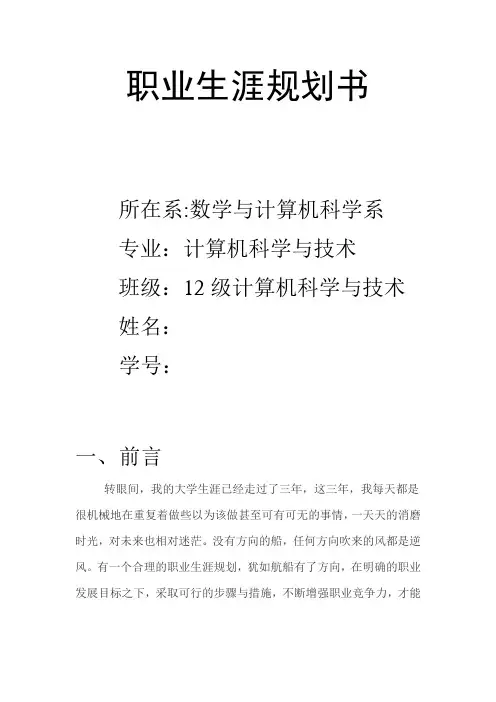 职业生涯规划计算机