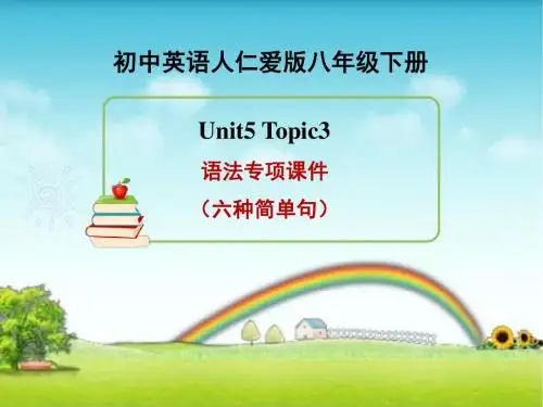 仁爱版英语八下 Unit5 Topic 3Many things can affect our feelings语法专项课件(六种简单句)(18张PPT)