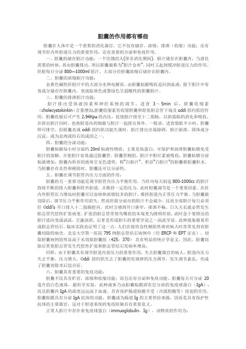 胆囊的作用