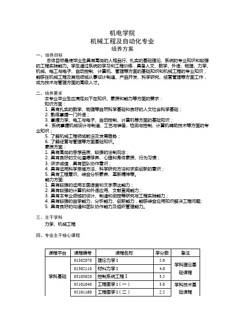南航本科生重点学科介绍-2012级_机械工程及自动化