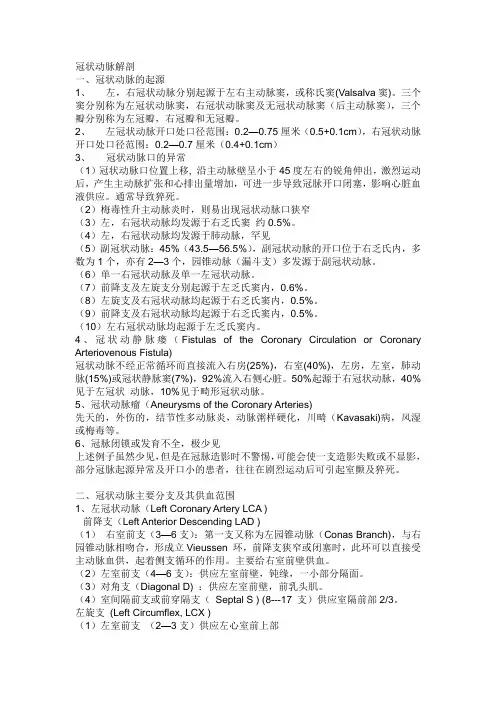 冠状动脉解剖 3