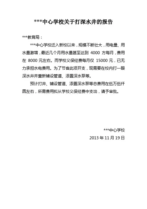 打井报告