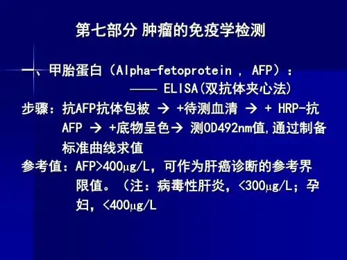 第七部分 肿瘤的免疫学检测一、甲胎蛋白(Alpha-fetoprotein