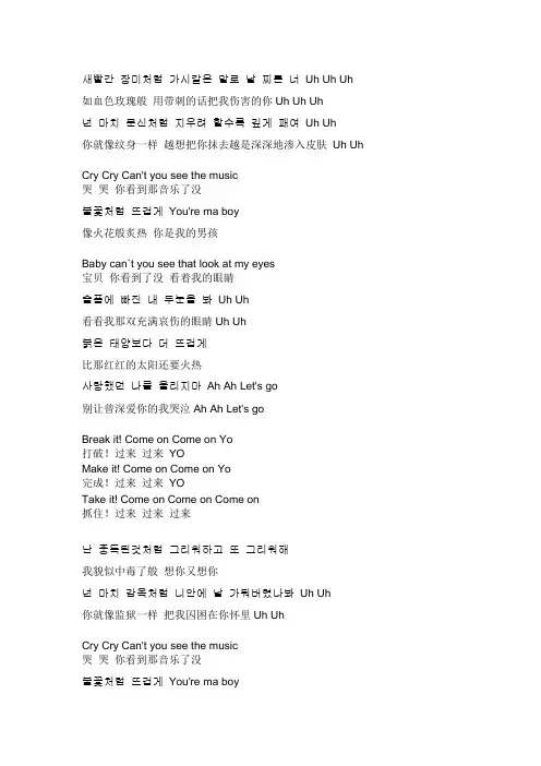 T-ara Cry Cry韩文歌词