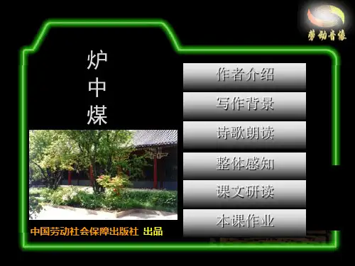 高中语文《炉中煤》PPT2
