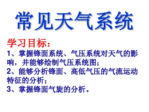 锋面系统与天气(课堂PPT)