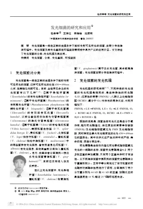 发光细菌的研究和应用