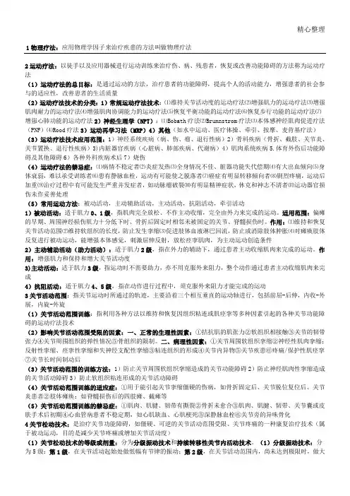 运动疗法技术学背诵版