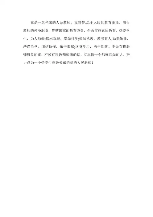 师德师风宣誓词
