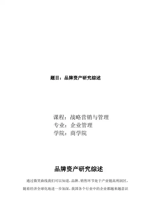 品牌资产文献综述