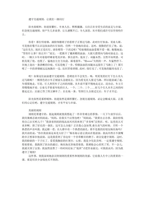 有关规则的作文