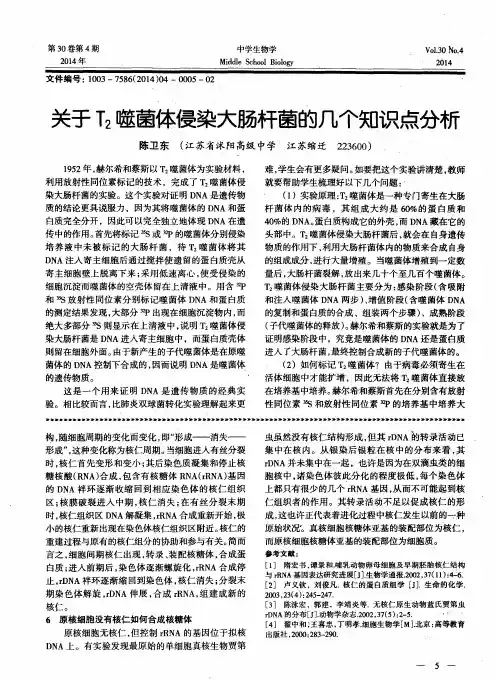 关于T_2噬菌体侵染大肠杆菌的几个知识点分析