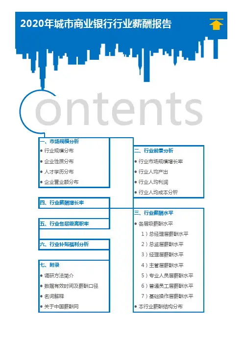 2020年城市商业银行行业薪酬报告(调查报告)