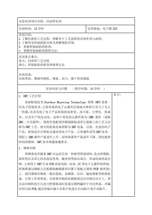 回流焊教案讲解