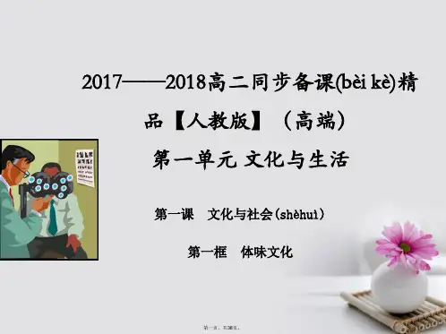 高中政治专题1.1体味文化课件(提升版)新人教版必修3