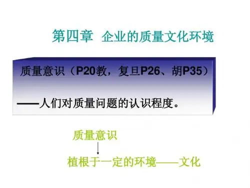 第四章 组织的质量文化环境