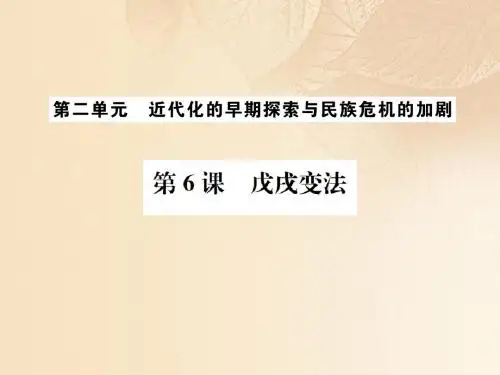 2017八年级历史上册第二单元近代化的早期探索与民族危机的加剧第6课戊戌变法习题课件新人教版