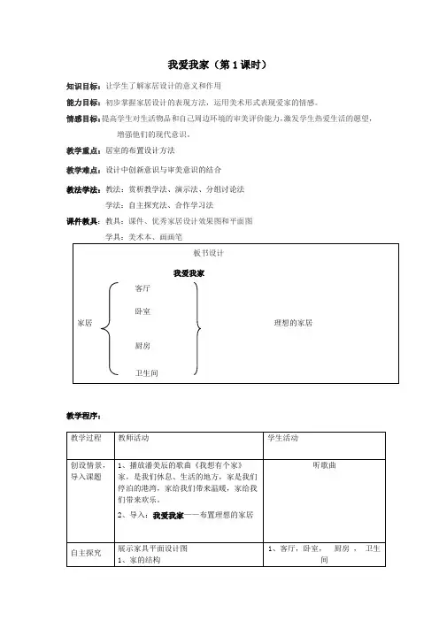 初中美术_我爱我家(第1课时)教学设计学情分析教材分析课后反思