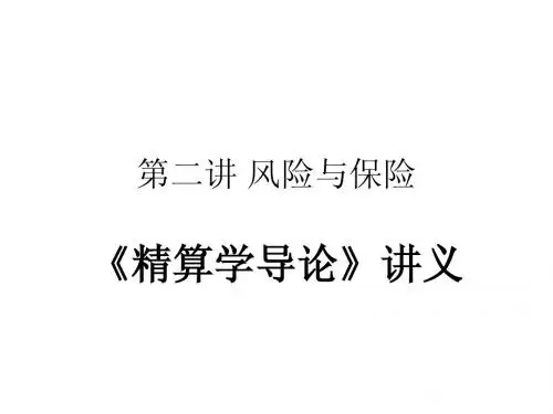 第二讲 风险与保险 (2)