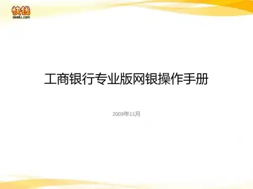 工商银行专业版网银操作手册34页PPT