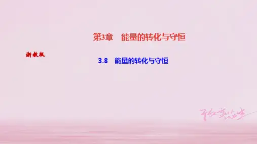 2019年秋浙教版九年级科学上册习题课件：3.8 能量的转化与守恒 (共23张PPT)
