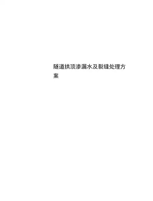 隧道拱顶渗漏水及裂缝处理方案
