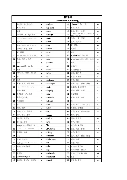 高考3500词汇默写(26课时)5-8课时答案