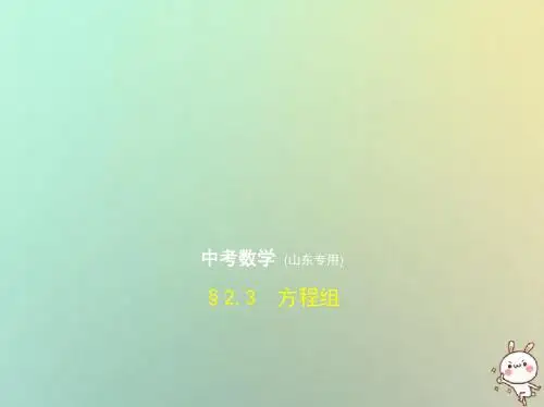 山东专版2019版中考数学总复习第二章方程组与不等式组2.3方程组试卷部分课件20180917222