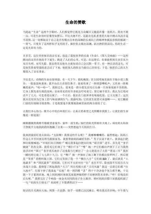 生命的赞歌