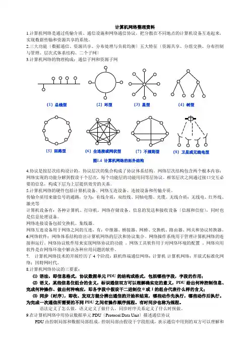 最新计算机网络重点整理资料