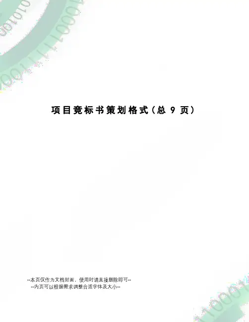 项目竞标书策划格式