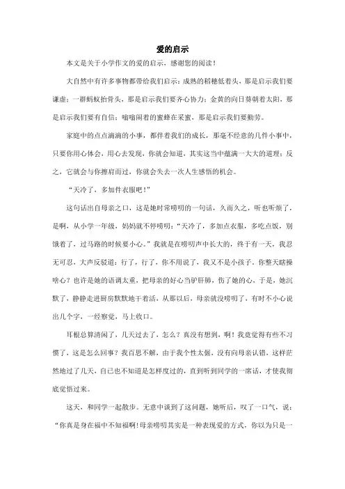 爱的启示_小学作文_1